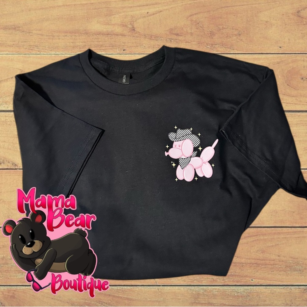 Pink Balloon Dog - front pocket and full back print